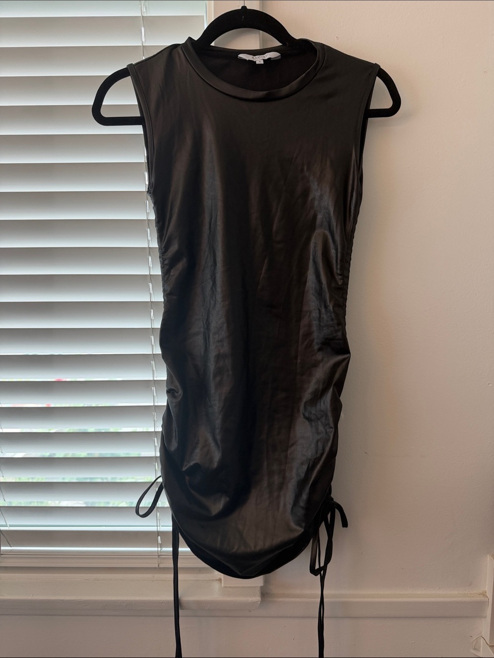Ramisu Black Faux Leather Mini Dress